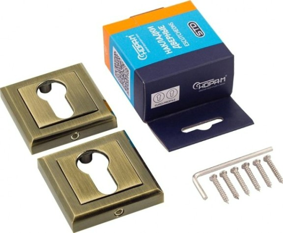 Накладка дверная НОРА-М НК-К на цилиндр "Старая бронза" [15497]