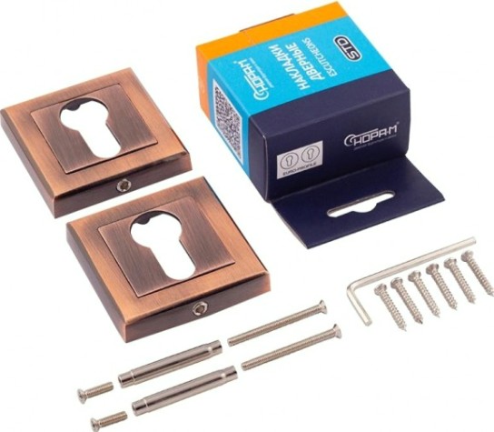 Накладка дверная НОРА-М НК-К на цилиндр "Старая медь" [15880]