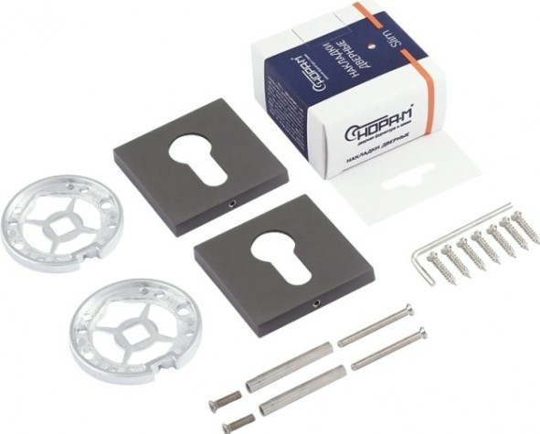 Накладка дверная НОРА-М НК-К Slim на цилиндр "Графит [18645]