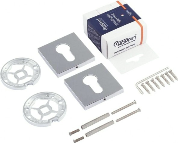 Накладка дверная НОРА-М НК-К Slim на цилиндр "Хром" [18643]