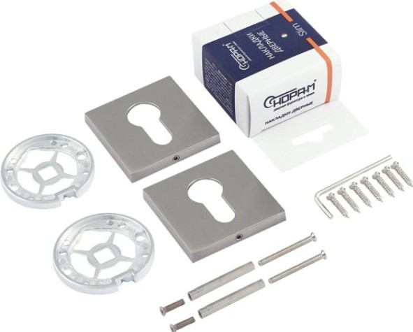 Накладка дверная НОРА-М НК-К Slim на цилиндр "Матовый никель" [18644]