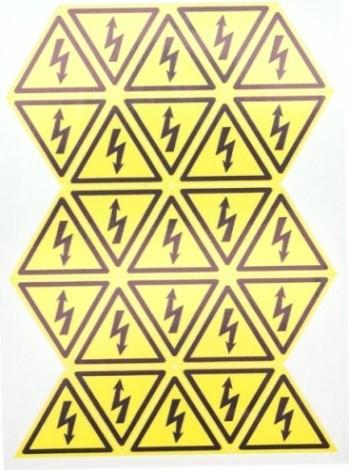 Наклейка REXANT 56-0006-1 (уп 100 шт) «Опасность поражения электротоком» 25х25х25 мм [56-0006-1]