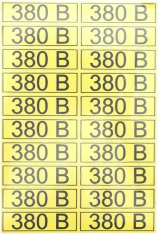 Наклейка REXANT 56-0008-1 (уп 100 шт) «380 В» 15х50 мм [56-0008-1]