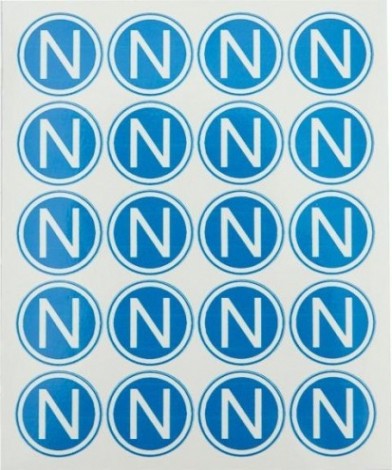 Наклейка REXANT 56-0059 «N» d-20 мм (уп. 100 штук)