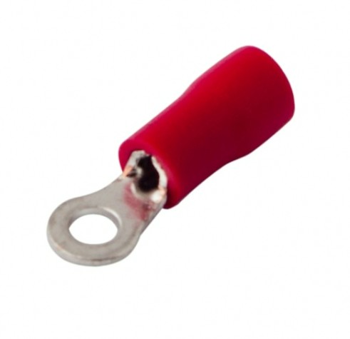 Наконечник REXANT 08-0011 (уп 100 шт) красный кольцевой изолированный ø 3.2 мм 0.5-1.5 мм² [08-0011]