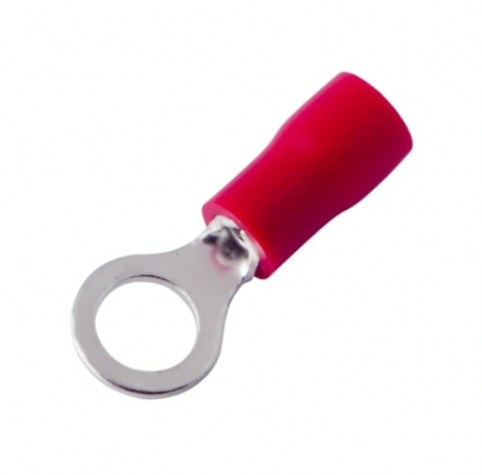 Наконечник REXANT 08-0014 (уп 100 шт) кольцевой изолированный ø 5.3 мм 0.5-1.5 мм² красн [08-0014]