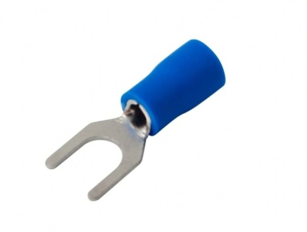 Наконечник REXANT 08-0133 (уп 100 шт) вилочный изолированный 5.3 мм 1.5-2.5 мм² синий [08-0133]