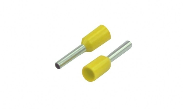 Наконечник REXANT 08-0813 (уп. 100 шт) F-8 мм 1 мм² (НШВи 1.0-8) желтый [08-0813]