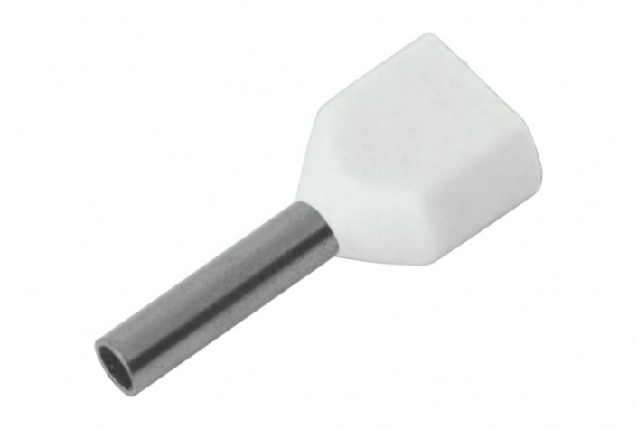 Наконечник REXANT 08-2801 (уп. 100 шт) F-8 мм, 2х0.5 кв.мм, 0.5-8/Ги2, 0.5-8, белый [08-2801]