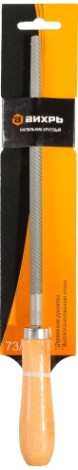 Напильник ВИХРЬ круглый 200 мм деревянная рукоятка [73/6/4/4]