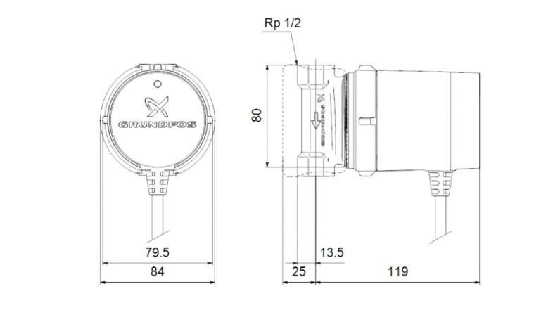 Насос циркуляционный GRUNDFOS COMFORT 15-14 B PM 97916771 [НС-1310430]
