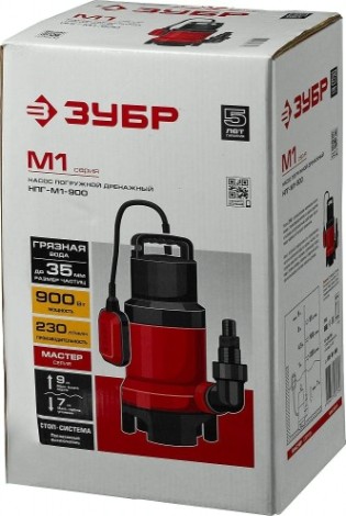 Насос дренажный ЗУБР НПГ-М1-900 Насос дренажный ЗУБР НПГ-М1-900