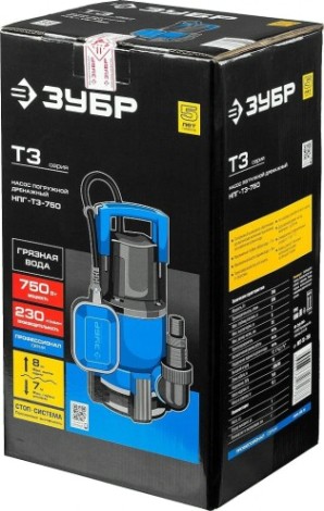 Насос дренажный ЗУБР НПГ-Т3- 750 [НПГ-Т3-750]