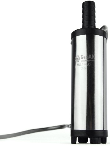 Насос перекачки топлива БелАК 24V D38 погружной, съемный фильтр, для канистр (БAK.17438) [БАК.17438]