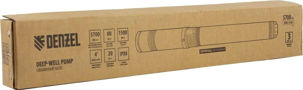 Насос скважинный Denzel DWC-4- 80 [97256]