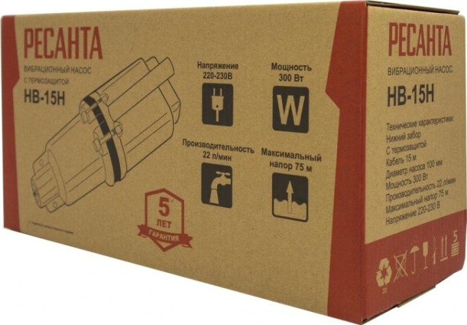 Насос вибрационный Ресанта НВ-15Н [77/8/4]