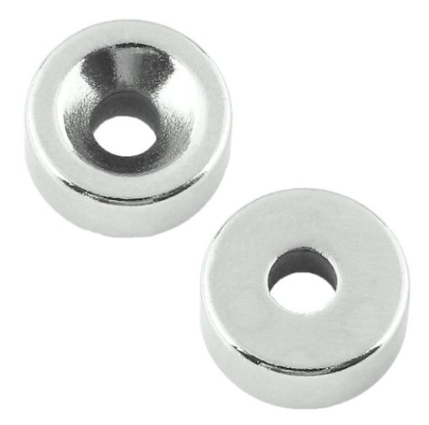 Неодимовый магнит REXANT 72-3602 диск 15х5 мм с зенковкой 10х4,5 мм, 2 шт Неодимовый магнит REXANT 72-3602 диск 15х5 мм с зенковкой 10х4,5 мм, 2 шт