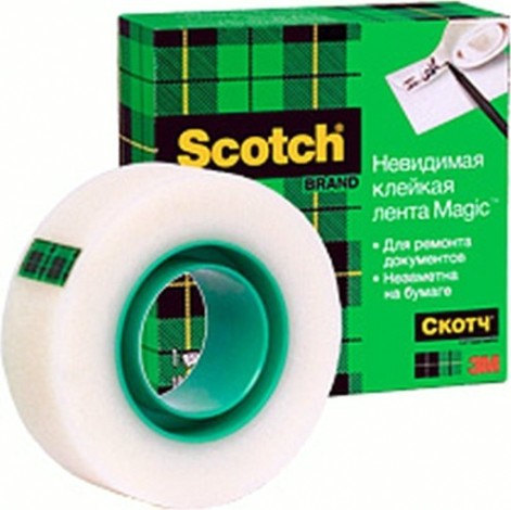 Невидимая клейкая лента 3M Scotch® Magic™ 810RUS в коробке, 19 мм х 33 м [7100029434]