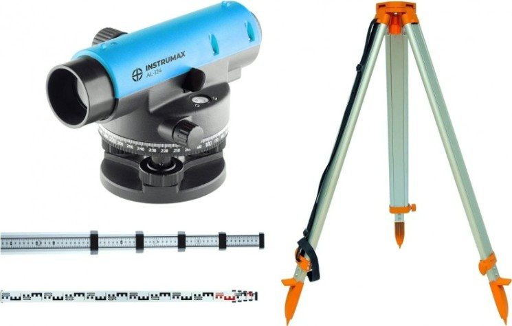 Нивелир оптический INSTRUMAX AL-124 + Рейка нивелирная TS-500 + Штатив алюминиевый TR-160 [IM0131_К]