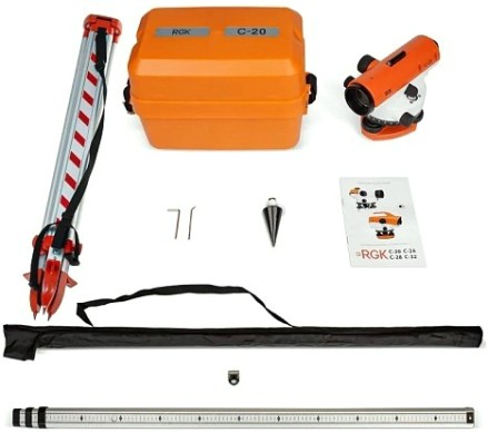 Нивелир оптический RGK C-20 С ПОВЕРКОЙ комплект [752220]