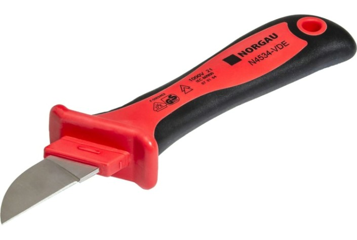 Нож для снятия изоляции диэлектрический Norgau N4534-VDE с прямым лезвием 215 мм [067367014]