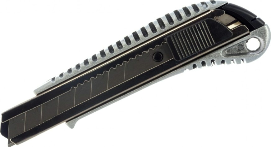 Нож для строительных работ Biber 50116 усиленный, металлический корпус 18мм [Тов-094030]