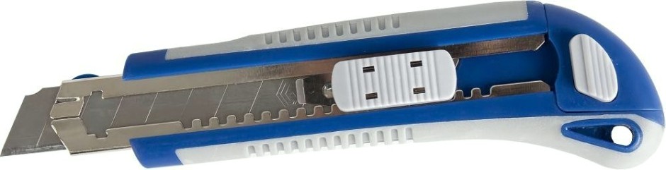 Нож для строительных работ Кобальт 242-120 технический лезвия 18 мм (3 шт.), двухкомпонентный