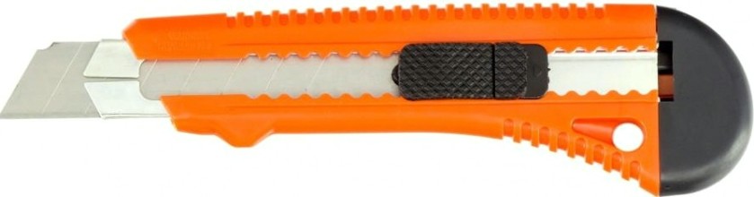 Нож для строительных работ Sparta 18 мм выдвижное лезвие, металлическая направляющая [78973]