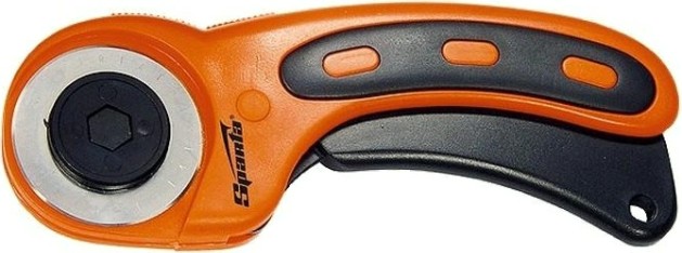 Нож для строительных работ Sparta вращающееся лезвие-ролик диаметром 45 мм, пластмассовая ручка [789905]