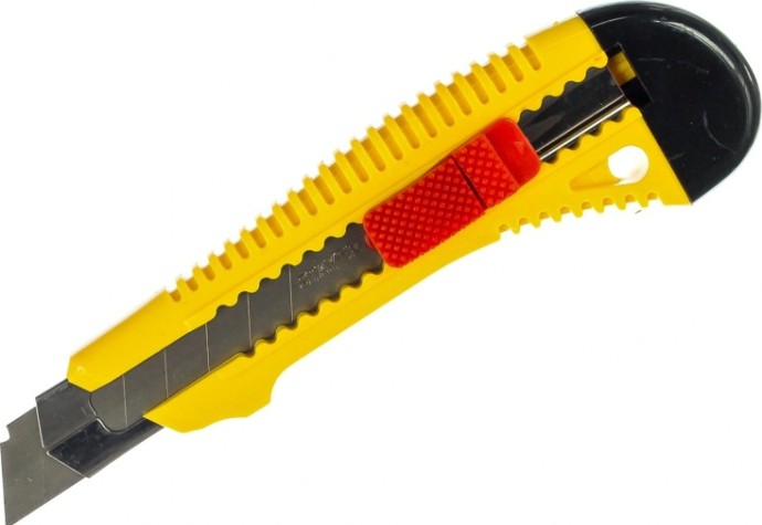 Нож для строительных работ STAYER FORCE-M упрочненный с метал. направляющей и сдвижным фикса [0913_z01]