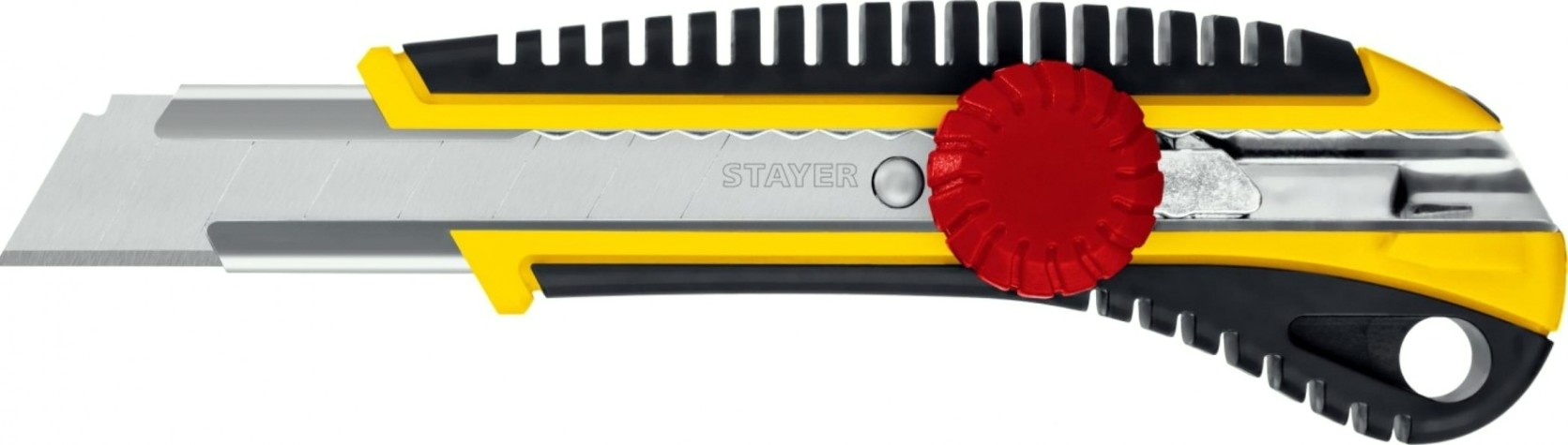 Нож для строительных работ STAYER KS-18 с винтовым фиксатором сегмент. лезвия 18 мм, [09161_z01]