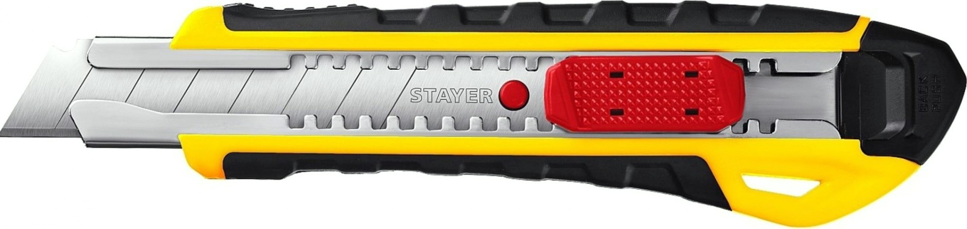 Нож для строительных работ STAYER KS-18A с автостопом сегмент. лезвия 18 мм, [0916_z01]