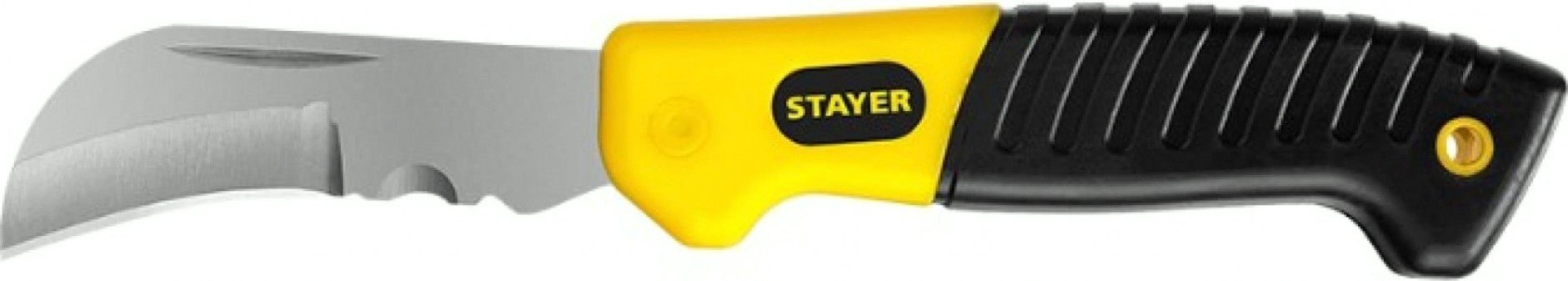 Нож для строительных работ STAYER SK sk-с монтерский, складной, изогнутое лезвие, profe [45409]