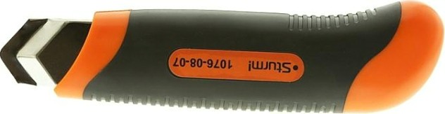 Нож для строительных работ Sturm 1076-08-07 25мм, 2-х компонент. корпус, винтовой фиксатор
