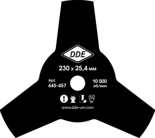 Нож для триммера DDE GRASS CUT 3-х лопастной (230х25,4мм) [645-457]