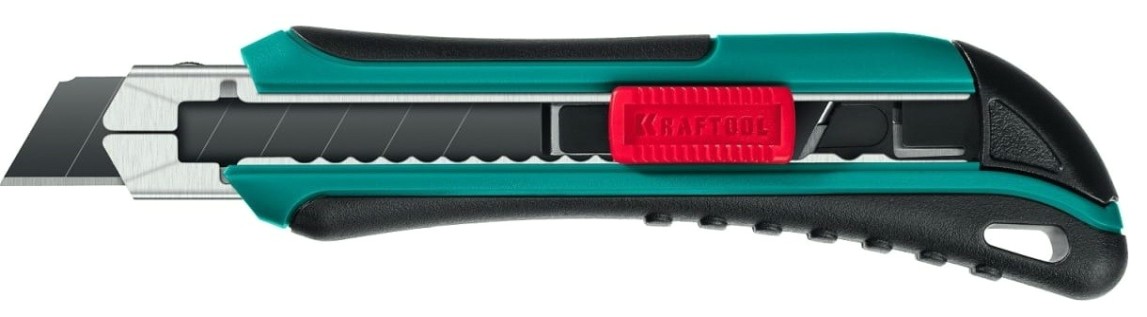 Нож KRAFTOOL AK-18 с доп. фиксатором, 3 сегмент. [09193_z02]