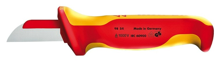 Нож монтерский KNIPEX KN-9854SB для кабеля VDE, диэлектрическая ручка