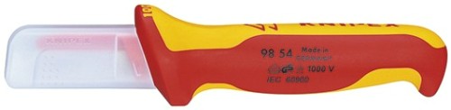 Нож монтерский KNIPEX KN-9854SB для кабеля VDE, диэлектрическая ручка