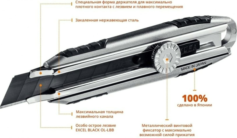 Нож Olfa OL-MXP-L X-design винтовой фиксатор, 18 мм [OL-MXP-L]