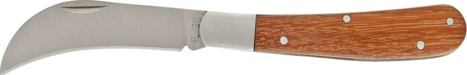 Нож прививочный PALISAD 170 мм садовый складной, изогнутое лезвие, деревянная рук [79001]