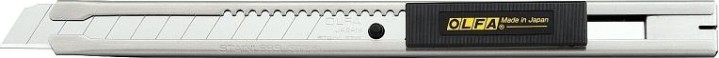 Нож с выдвижным лезвием Olfa OL-SVR-2 и корпусом из нержав. стали, автофиксатор, 9 мм