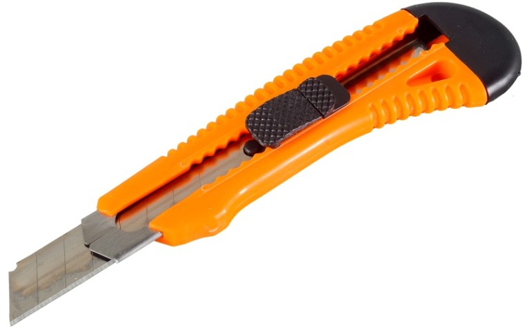 Нож с выдвижным лезвием ВИХРЬ 18 мм пластиковый корпус [73/10/10/2]