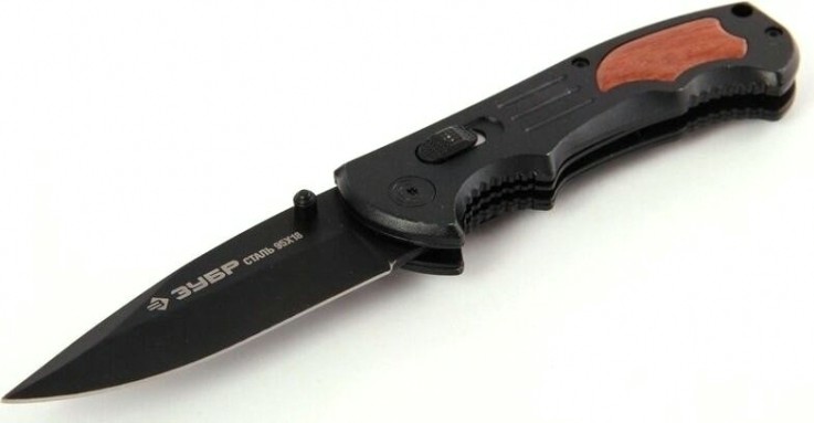 Нож складной "ЭКСПЕРТ" ЗУБР КЛЫК металлическая эргономичная рукоятка, 200мм [47704_z01]