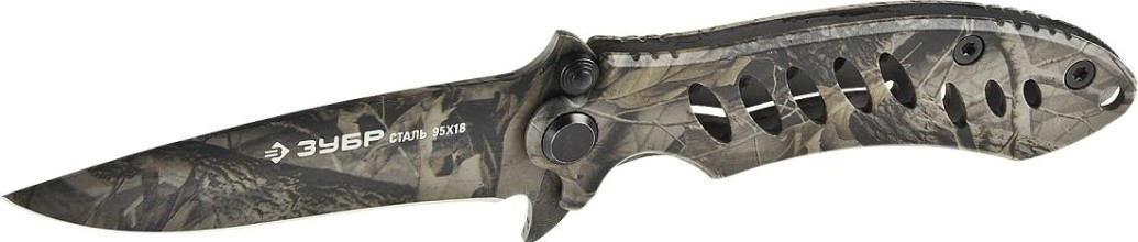Нож складной "ЭКСПЕРТ" ЗУБР ОХОТНИК цельнометаллический, 205мм/лезвие 90мм [47702_z01]