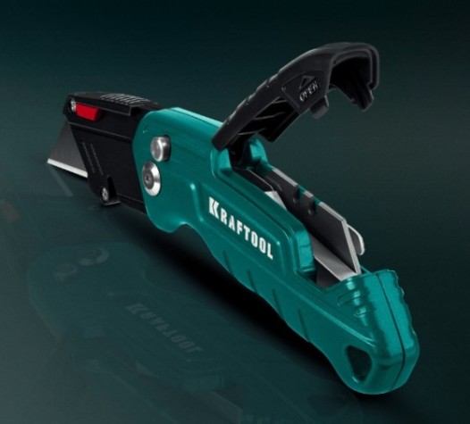 Нож складной KRAFTOOL KOMPAKT-А24 с трапециевидным лезвием [09242]