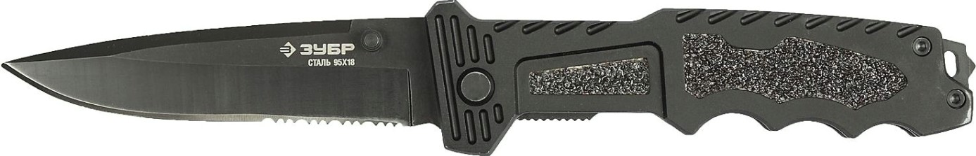 Нож складной "ПРЕМИУМ" ЗУБР ДИВЕРСАНТ тактический, усилен. метал. рукоятка, 265мм [47717]