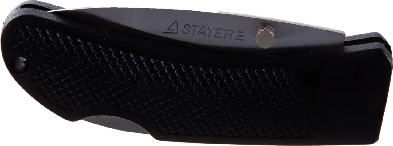 Нож складной с обрезиненной ручкой STAYER MASTER средний, 47600-1_z01 [47600-1_z01]