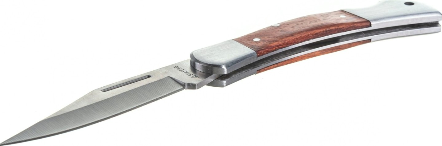Нож складной STAYER MASTER с деревянными вставками, средний 47620-1_z01 [47620-1_z01]