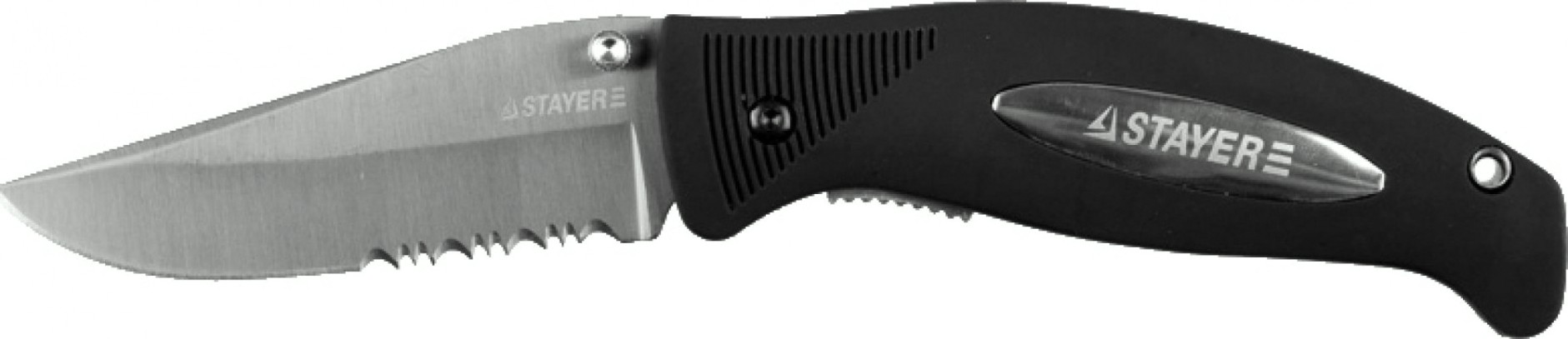 Нож складной STAYER PROFI серрейторная заточка, 47623 [47623]