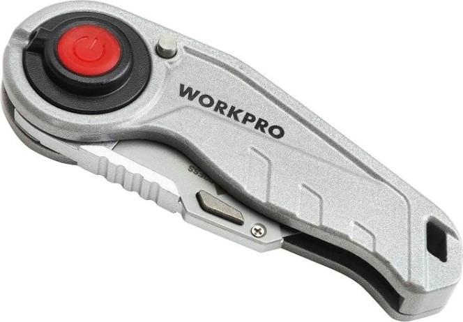 Нож складной WORKPRO WP211009 со сменными лезвиями с подсветкой